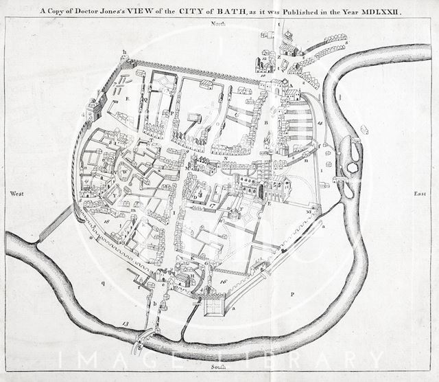 Dr. Jones's View of the City of Bath (1572) 1749