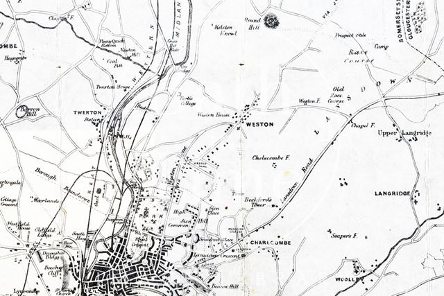 Map of the Environs of the City of Bath 1875 - detail