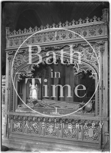 Monument inside Exeter Cathedral, Devon c.1905