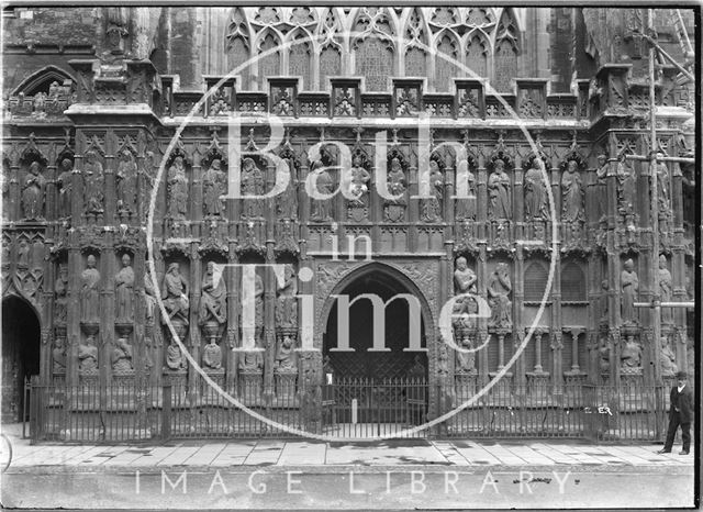 The west front, Exeter Cathedral, Devon c.1905