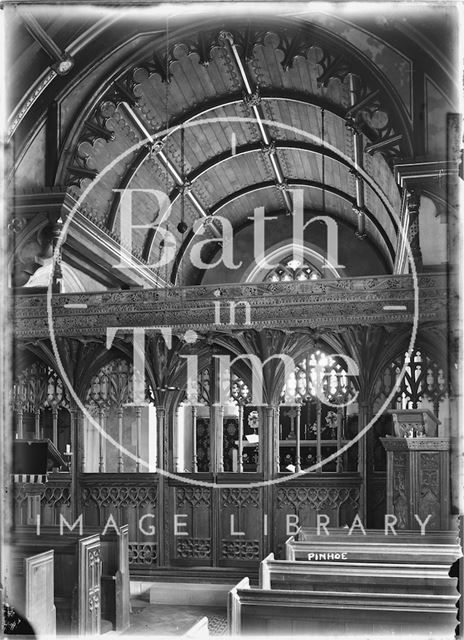 Interior of St. Michael and All Angels Church, Pinhoe near Exeter, Devon c.1930