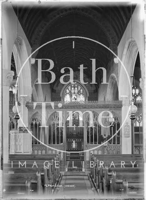 Interior of St. Michael and All Angels Church, Alphington near Exeter, Devon c.1930