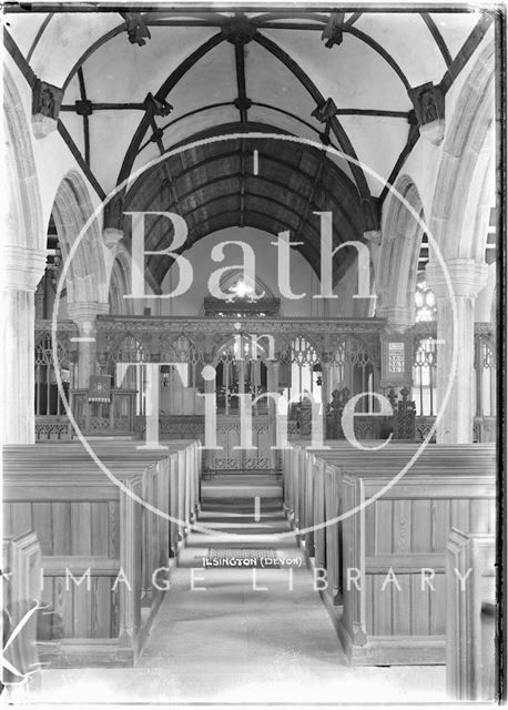 Interior of St. Michael's Church, Ilsington near Exeter, Devon c.1937