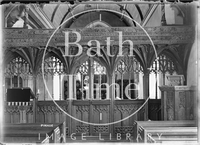 Interior of St. Michael and All Angels Church, Pinhoe near Exeter, Devon c.1937