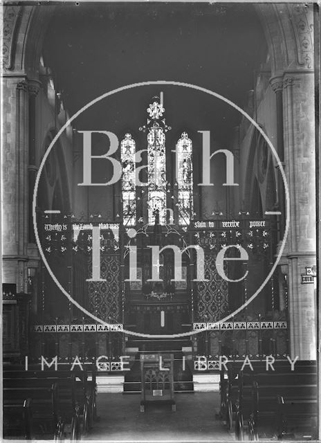 Interior of St. James' Church near Exeter, Devon c.1930