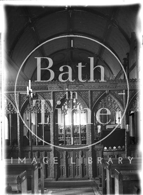 Interior of St. John the Baptist Church, Lustleigh, Devon, Devon c.1930