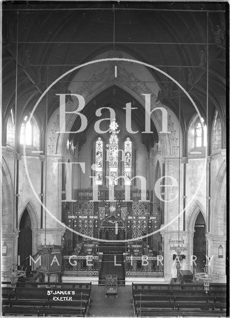 Interior of Church of St. James, Exeter, Devon c.1930