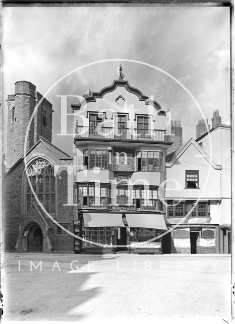 Worth & Co. photographic shop, beside Exeter Cathedral, Devon c.1905