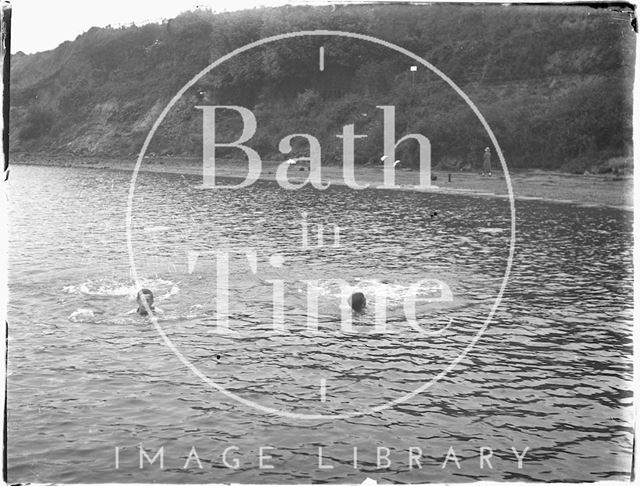 Swimming in the sea, Weymouth, Dorset 1925