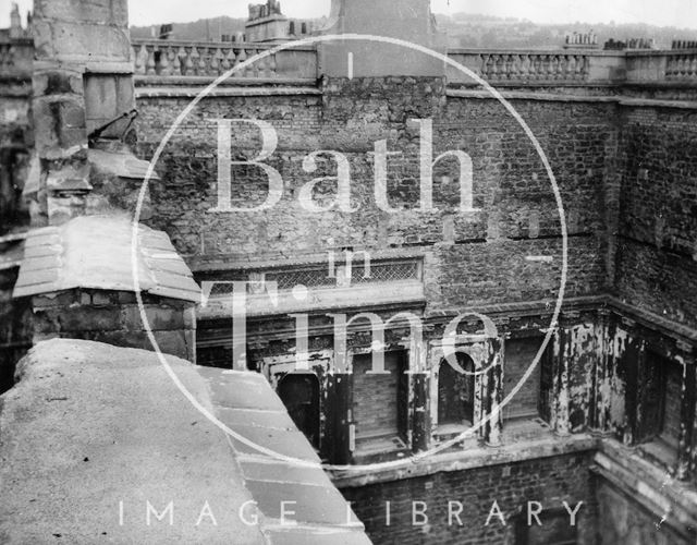 The patched up Assembly Rooms after the wartime bombing and fire, Bath 1942