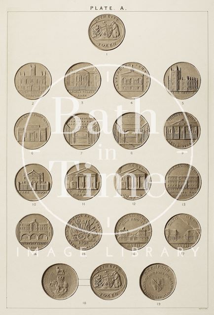 A selection of Bath tokens c.1796-1798