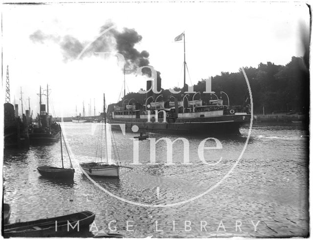 A steamship at Weymouth, Dorset 1924