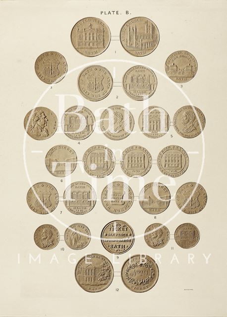 A selection of Bath tokens c.1700-1799