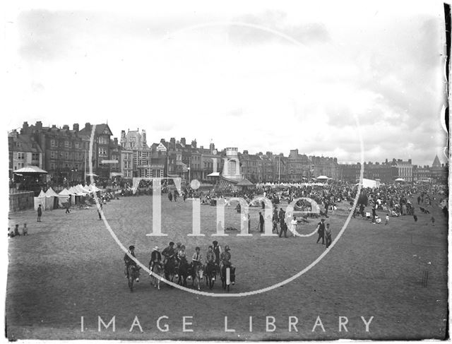 Donkeys on the beach at Weymouth, Dorset 1924