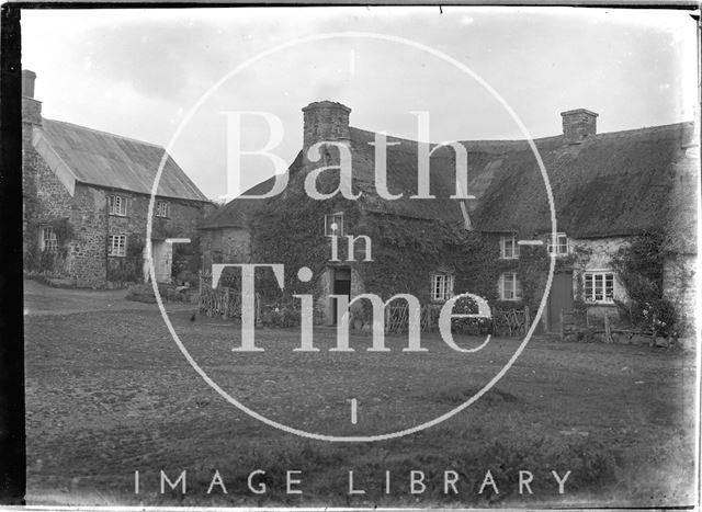 Unidentified thatched farm buildings, Dartmoor, Devon 1906