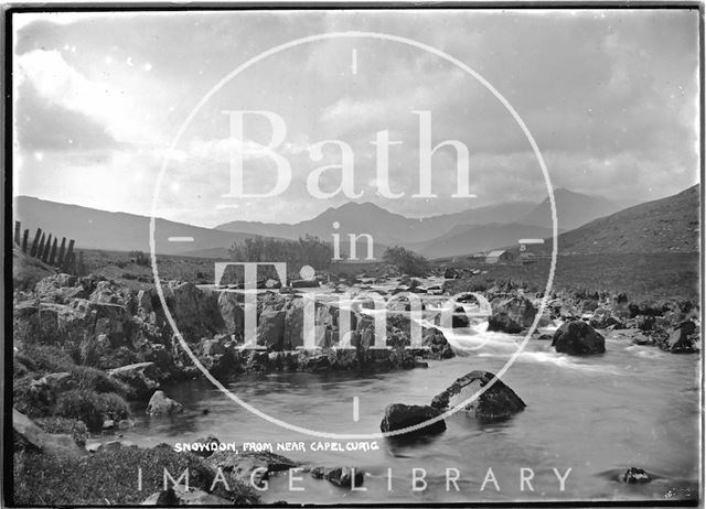 View of Snowdon near Capel Curig, Caernarvonshire, Wales c.1920