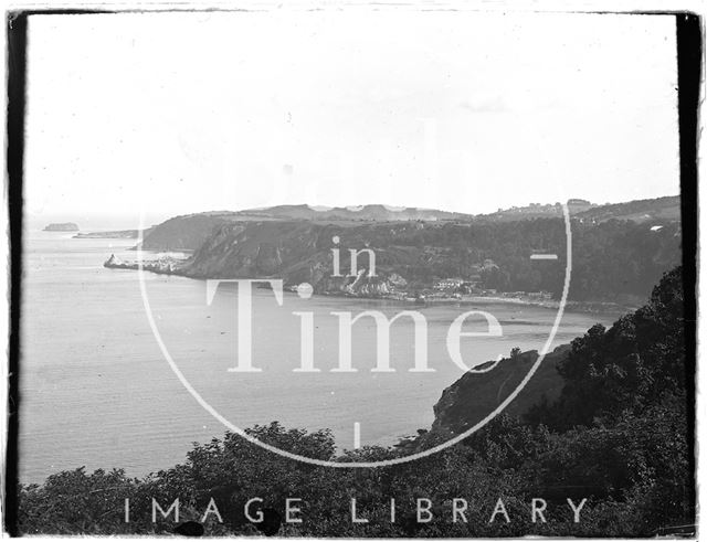 Cliffs and bay near Paignton, Devon c.1930