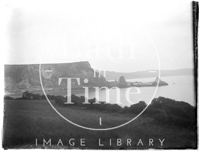 Cliffs and bay near Paignton, Devon c.1930