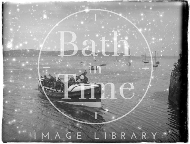 A lifeboat and lifeboatmen near Paignton, Devon c.1930