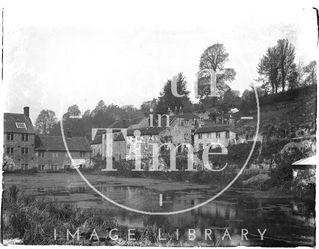 Riverside buildings, thought to be near Stockton near Wylye, Wiltshire c.1920