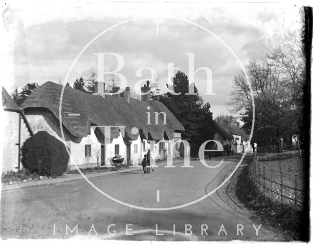 Thatched cottages in Stockton near Wylye, Wiltshire c.1920