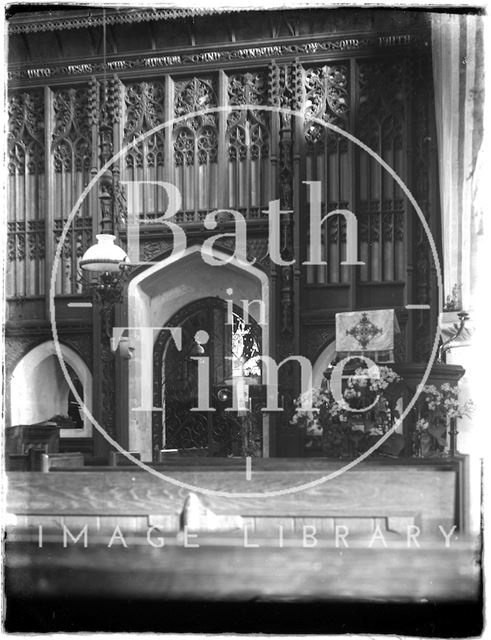 Screen inside Stockton Church near Wylye, Wiltshire c.1920