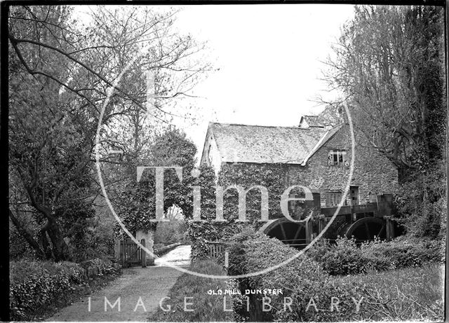 Old watermill, Dunster near Minehead, Somerset c.1909