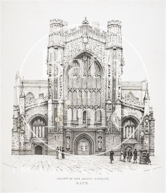 West Front of the Abbey Church, Bath c.1825