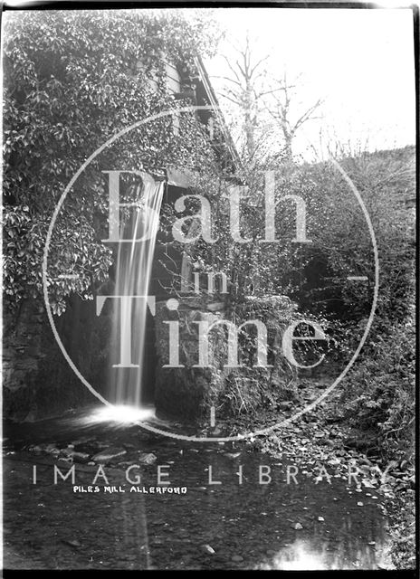 The waterfall at Piles Mill, Allerford near Minehead, Somerset c.1932