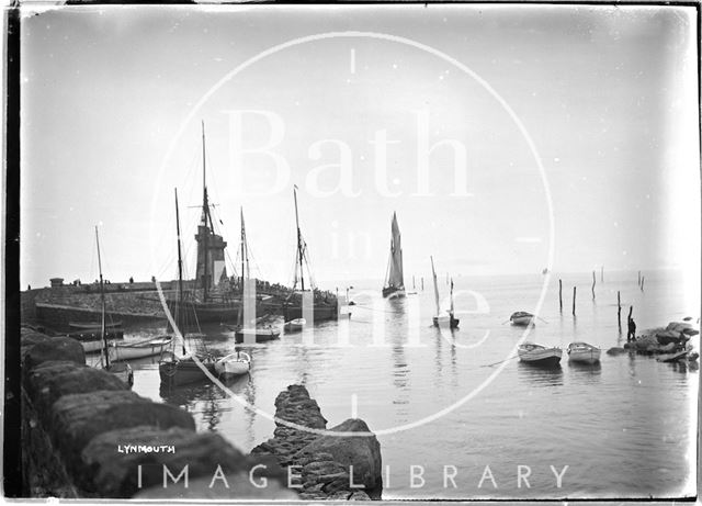 The harbour at near Lynmouth, Exmoor, Devon c.1910