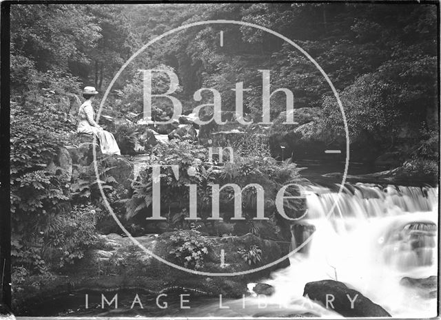 The waterfall at Lynton near Lynmouth, Exmoor, Devon c.1910