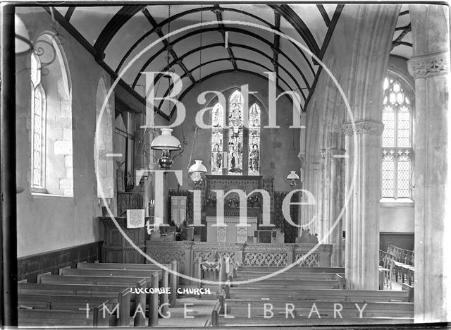 Interior of the Church of St. Mary, Luccombe near Minehead, Somerset c.1907