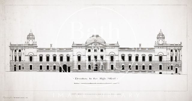 Elevation to the High Street. Selected Design for Municipal Buildings, Bath 1892