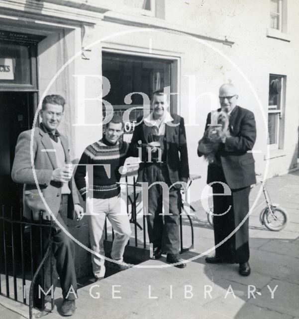 A group outside the Larkhall Inn, Bath 1960s