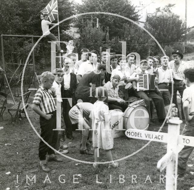 A skiffle band in the garden of the Larkhall Inn, Bath 1957