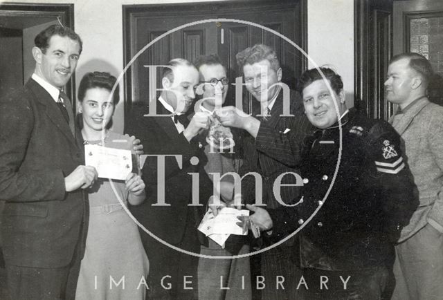 A presentation at the Assembly Rooms to people from the Larkhall Inn, Bath 1947