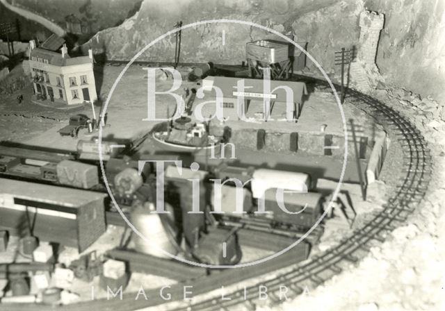 The model village of Larkhall from the Larkhall Inn, Bath 1956