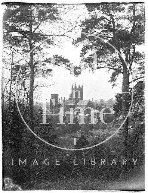 View of Wells Cathedral from Tor Hill, Somerset c.1920