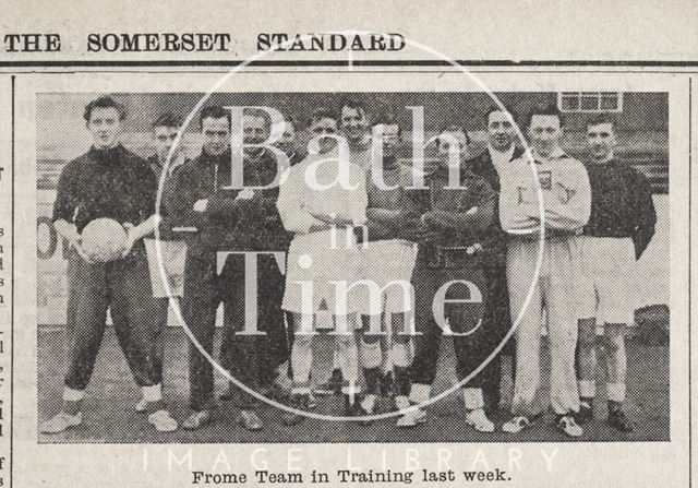 The Frome football team in training last week 1954