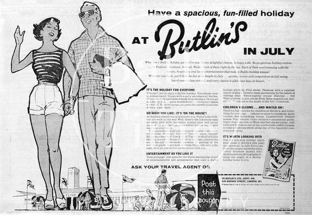 Have a spacious, fun-filled holiday at Butlins 1961