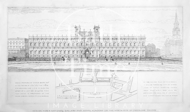 Design for a National Gallery and Royal Academy on the North Side of Trafalgar Square c.1850