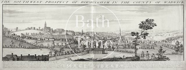 The South West Prospect of Birmingham in the County of Warwick 1731