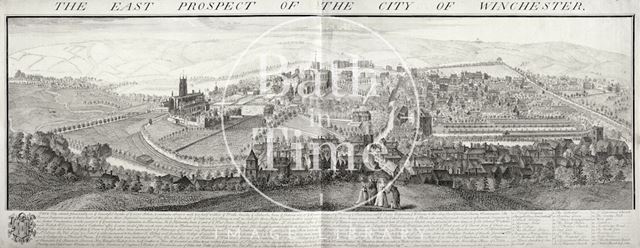 Buck's the East Prospect of the City of Winchester 1736