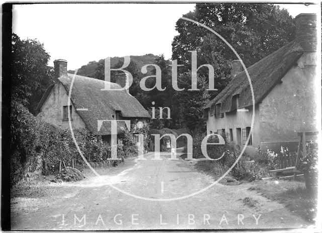 Cottages at the end of Park Street, Dunster, Somerset c.1910