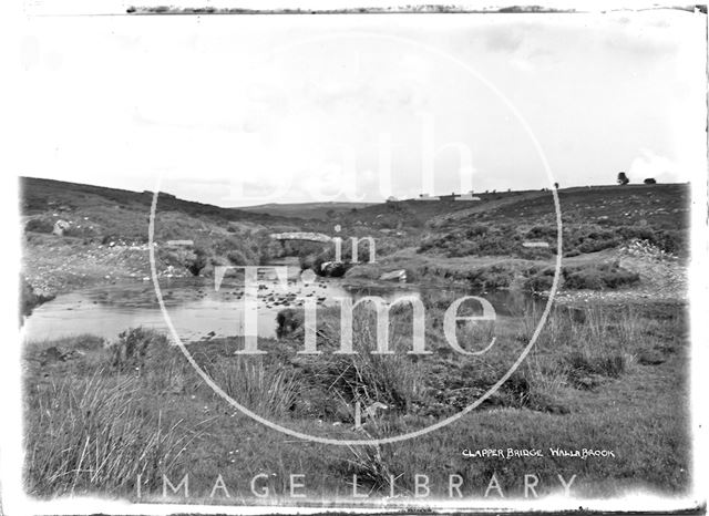 Clapper Bridge, Walla Brook, Dartmoor, Devon 1906