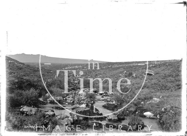 General view of a stream in Dartmoor, Devon 1906