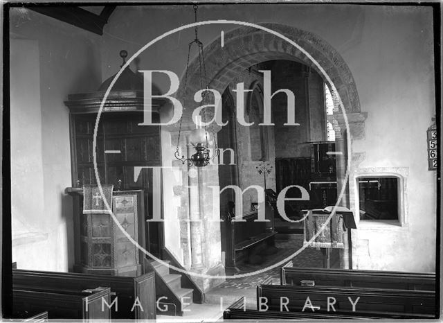 Archway inside Holy Trinity Church, Sutton Montis, South Cadbury, Somerset c.1910