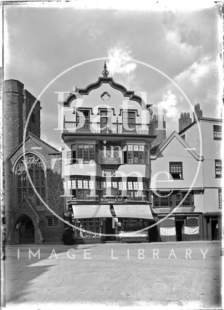 Worth & Co. photographic shop, beside Exeter Cathedral, Devon c.1905