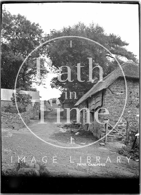 Thatched farm buildings near Chagford, Dartmoor, Devon c.1928