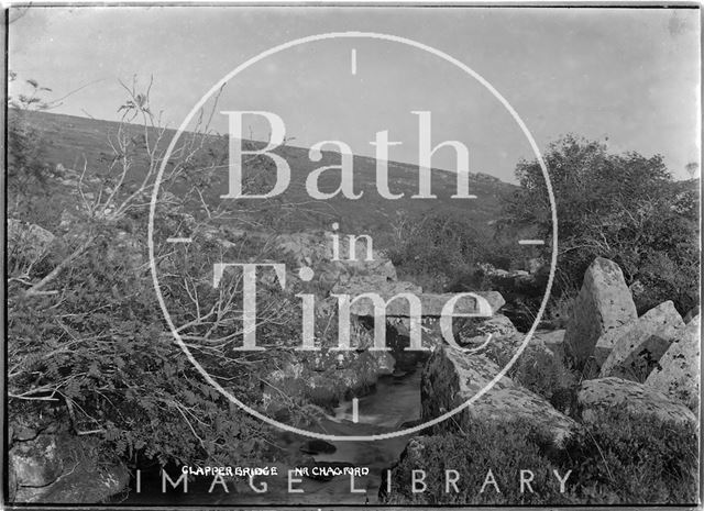 Clapper Bridge near Chagford, Dartmoor, Devon c.1928